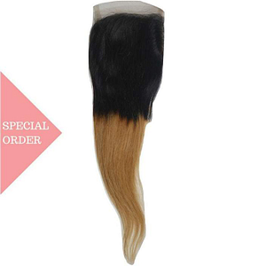 Honey Blonde Low Ombre Straight Closure