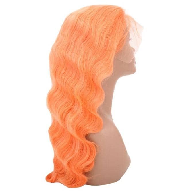 neon orange lace front wig